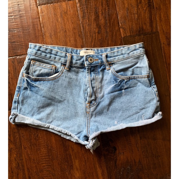 Forever 21 Light-Wash High Waisted Shorts - Picture 1 of 3